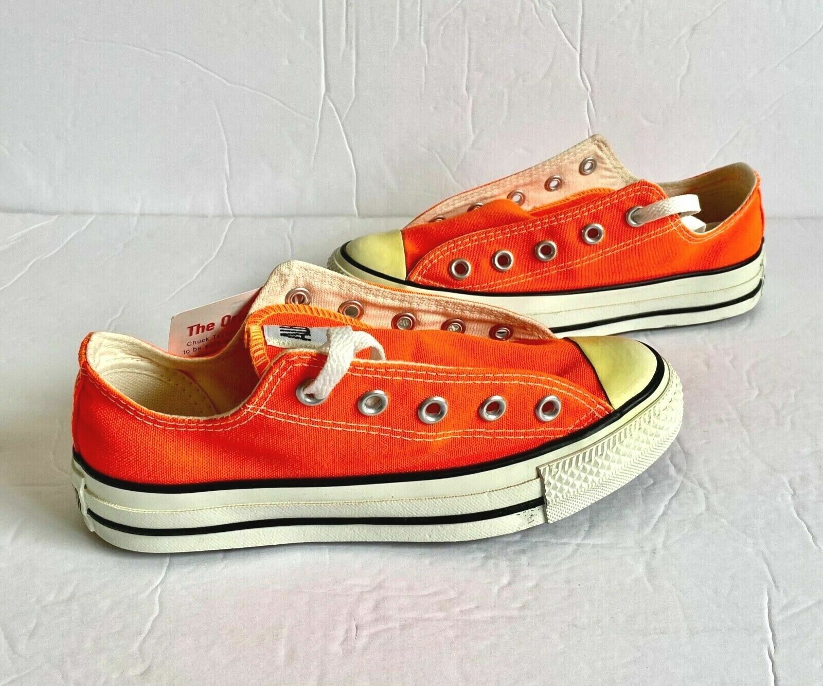 nederlag Lake Taupo Soaked Converse Shoes All Star Chuck Taylor Neon Orange Oxford Low Cut New NOS 3.5  5.5 | eBay