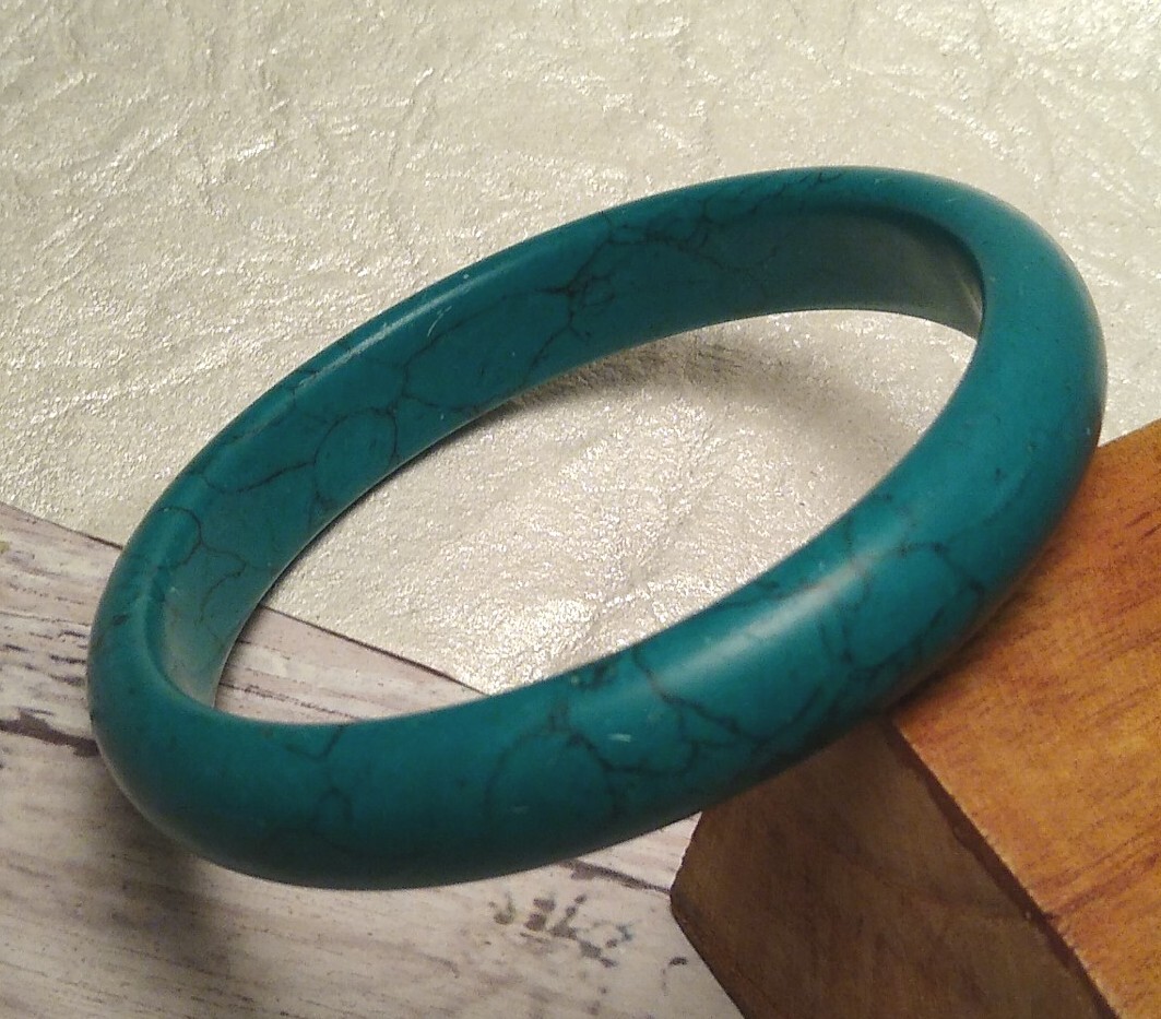Solid DOLOMITE (Turquoise Color) Stone Bracelet, … - image 7