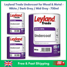 Leyland Trade Undercoat for Wood  Metal  White  Dark Grey  Mid Grey  750ml