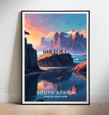 South Africa Travel Poster, Cape of Good Hope Printable digital wall art