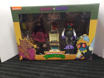 NECA TMNT Splinter Baxter Stockman Fly 7  Figure 2-Pack Complete Cartoon Series