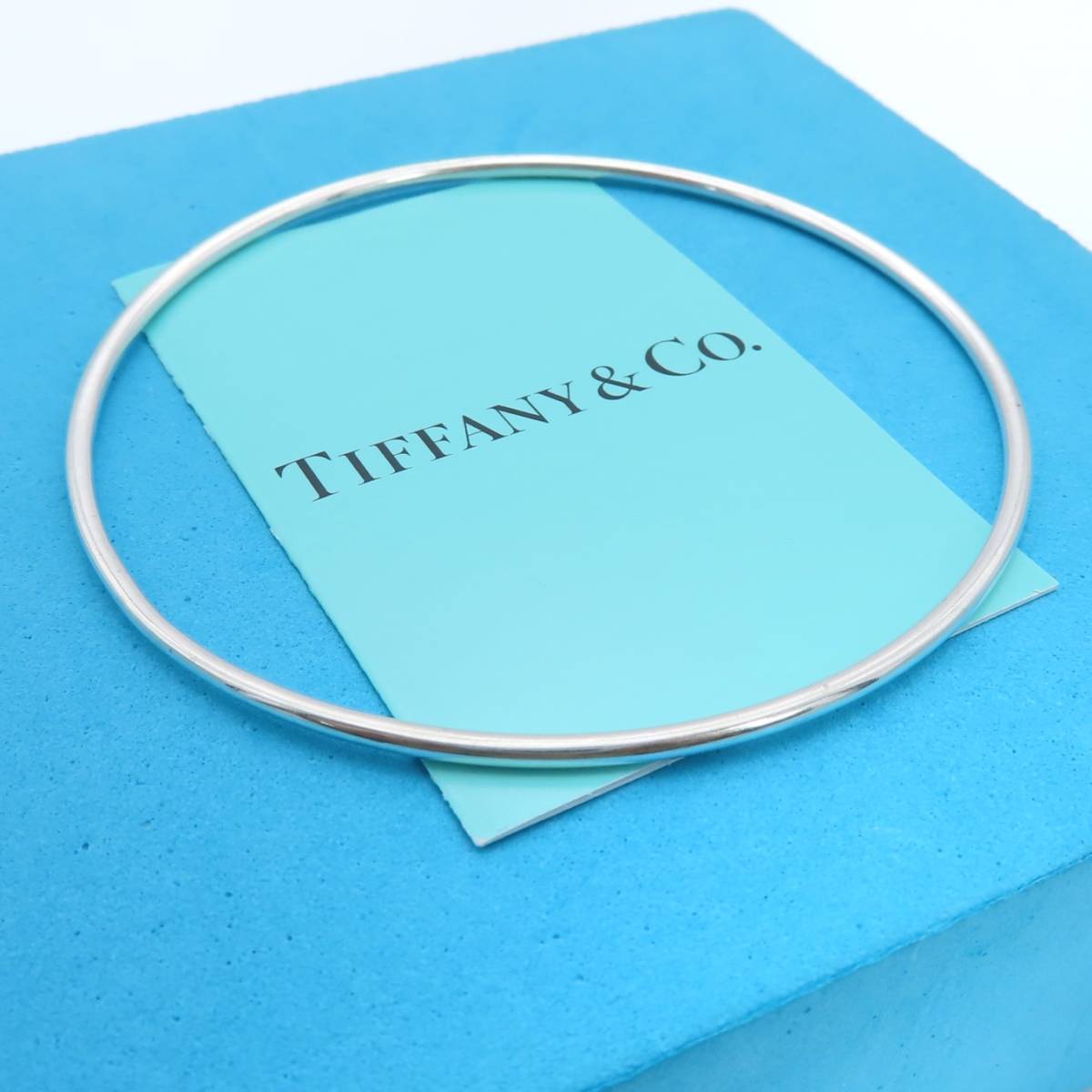 Extremely Rare Tiffany Co. Simple Circle Silver Bangle Sv925 Extremely Rare Tiffany Co. Simple Circle Silver Bangle Sv925