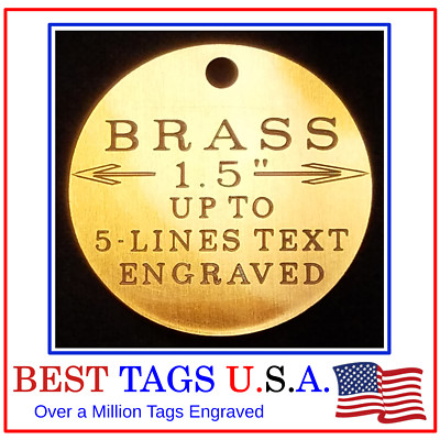 BEST TAG HEAVY DUTY SOLID BRASS PET TAG DEEP ENGRAVED WITH YOUR TEXT MADE IN USA