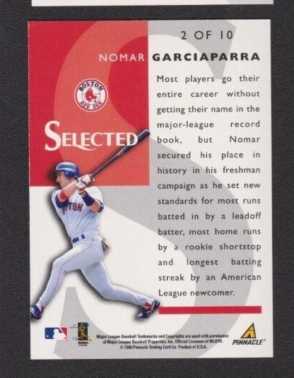 Pinnacle Select 1998 seleccionado bancarrota inédito #2 nomar garciaparra sp Foto 2 de 2