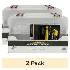  2 pack Plano ProLatch Stowaway Large Clear Organizer Tackle Box, Large, Clear