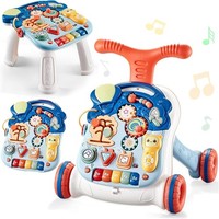 Baby Walker Push Along 3 in 1 Sit-to-Stand Learning Walker Kids Activity Cen(P2)