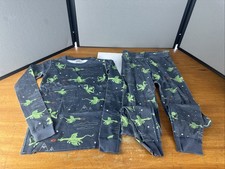 Hanna Andersson Long John Pajamas Set 140 US 10 Gray Dragon Mountains