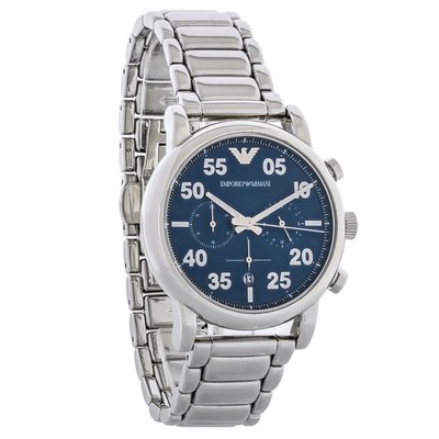 Emporio Armani Luigi Men's Chronograph Stainless Blue Dial Quartz Watch AR11132