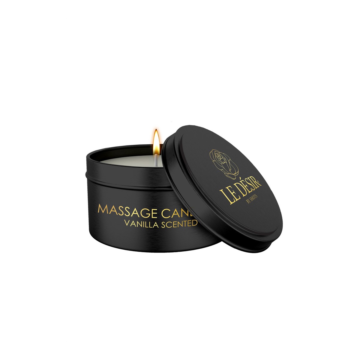 Bougie de massage érotique vanille pour une soirée romantique en duo LE DÉSIR 100g