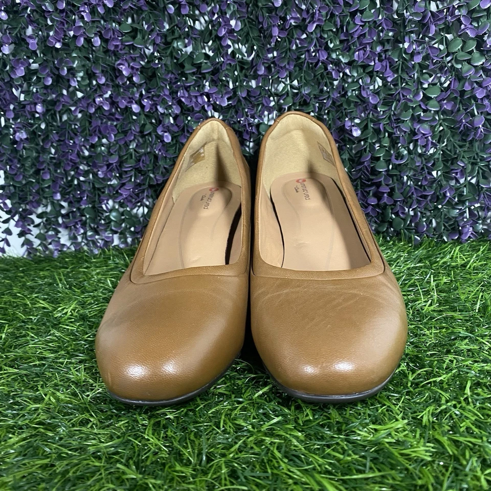 Vestido de salón Clarks Unstructured para mujer talla 9W Cosmo Step cuero marrón Foto 4 de 4