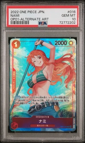 PSA 10 Nami R Parallel OP01-016 Japanese ONE PIECE ROMANCE DAWN