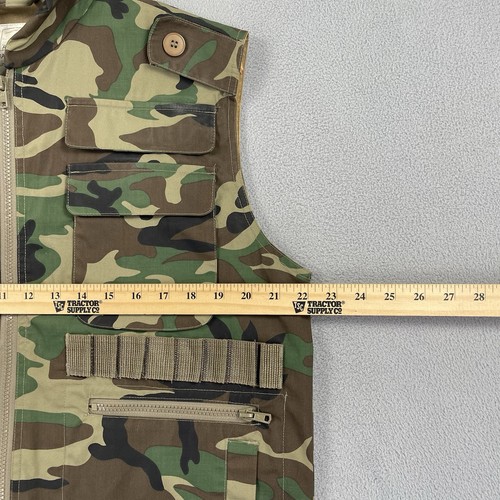 Rothco Camouflage Vest Mens Small Jacket Full Zip Pockets Hunt Woodland Ranger - Picture 9 of 10