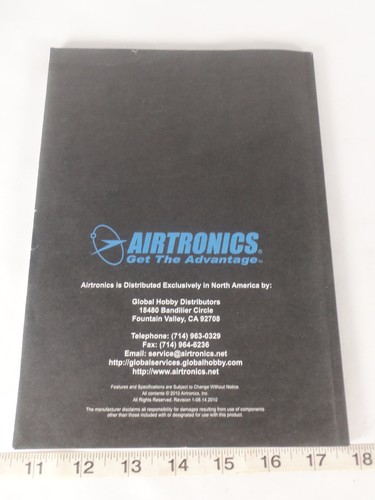 Operating Manual Book for Airtronics SD-6G Remote Control R/C Aircraft Plane - Picture 6 of 8