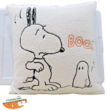 Peanuts Snoopy  Woodstock Halloween Pillow BOO Ghost 17"x16" New 2025