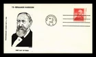 US COVER PHOSPHORESCENT TAGGED BENJAMIN HARRISON 12C FIRST DAY ISSUE