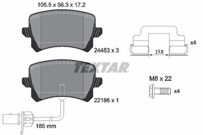 TEXTAR Bremsbelagsatz Scheibenbremse Q+ 2448307 für 8UB Q3 AUDI 8UG TFSI TSI TDI