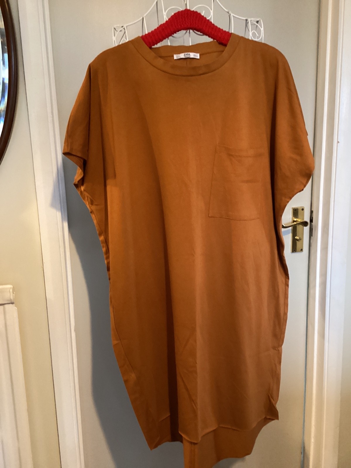 ZARA New Oversized Jersey ORANGE  T SHIRT DRESS Chest 50” L PLUS