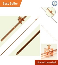 4ft Copper Grounding Rod with Wire Clamp for Maximum Lightning Protection