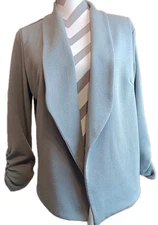 POGTMM Women's Open Front Blazer Jacket Long Sleeve Sage Green Size XL