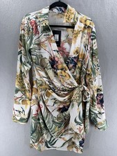 Fashion Nova Mini Wrap Dress Womens M En Route To Paradise Botanical Resortwear