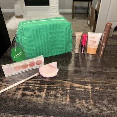 Ulta Beauty Collection 8 Pc. Makeup Gift Set Green Terry Cloth Cosmetic Bag NWT