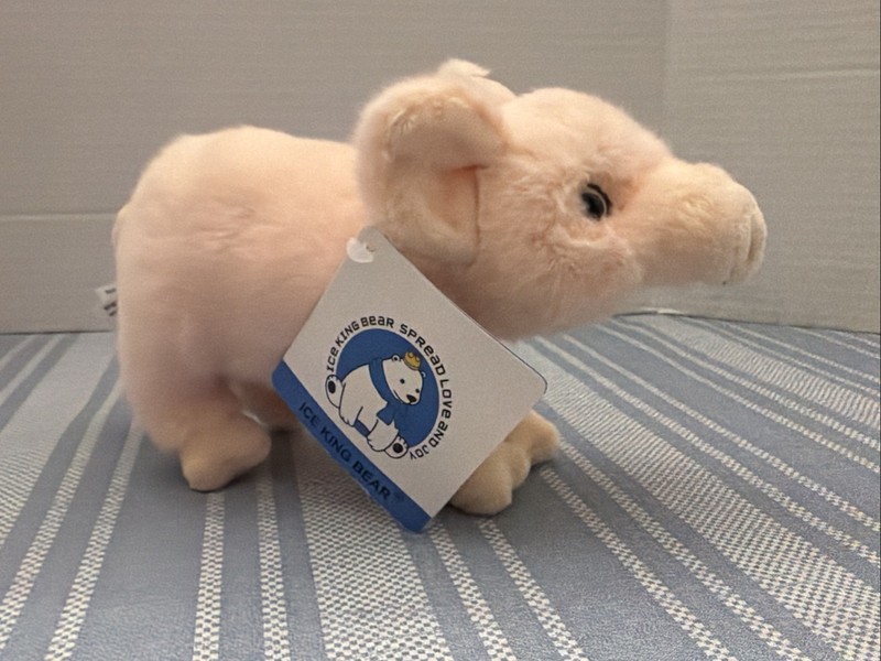 Ice King Bear Little Piggy Stuffed Animal Piglet Plush Toy 7 inches, Pink 