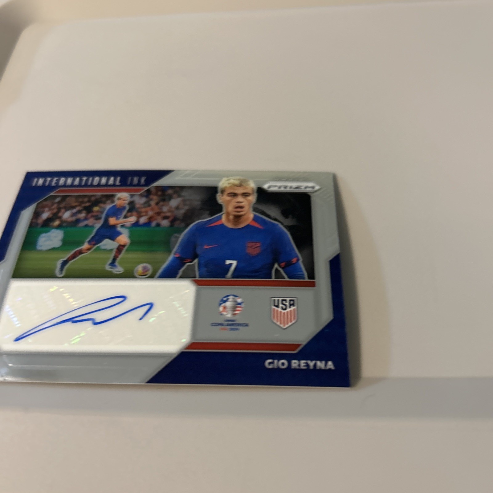 2024 Panini Prizm Giovanni Reyna /99 International Ink Auto Silver USMNT USA view 5