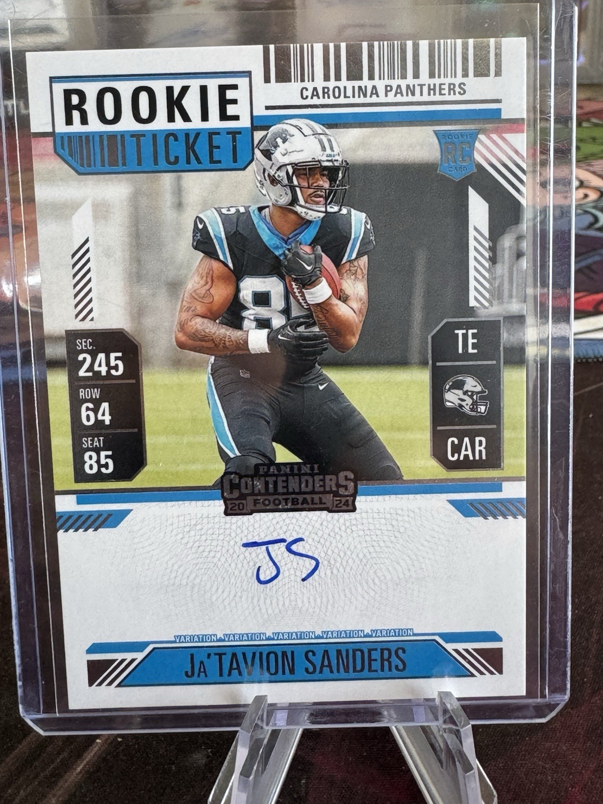 2024 Panini Contenders Ja'Tavion Sanders Rookie Ticket Autograph Card