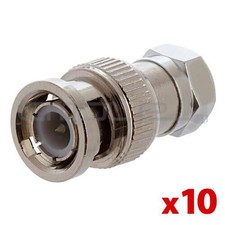 BNC Male to F-Type Male Adapter Coaxial Cable BNC to F Connector Converter 10PCS