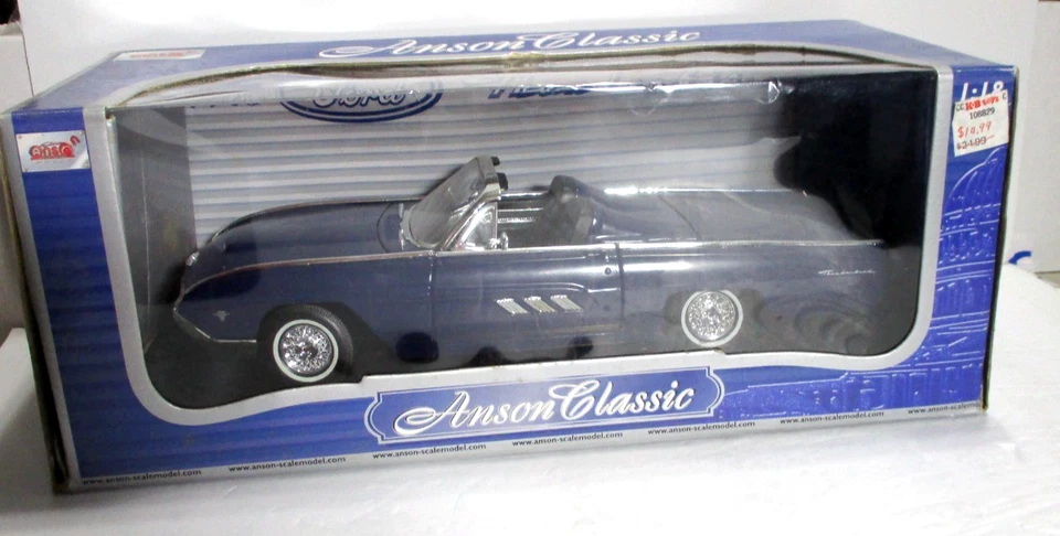 Anson Classic 1963 Ford Thunderbird Convertible 1:18 Scale, Dark Blue T-Burd - Image 2 of 4