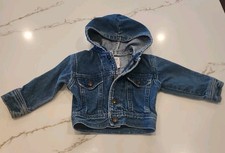 Vintage OshKosh B  gosh Vestbak Baby Denim Jacket Hoodie 18 Months