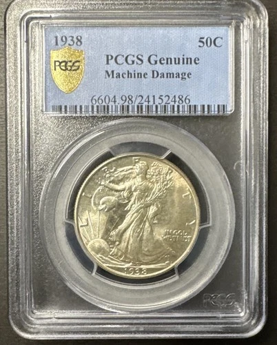 New Listing1938- Walking Liberty Half Dollar – PCGS Genuine - Machine Damage