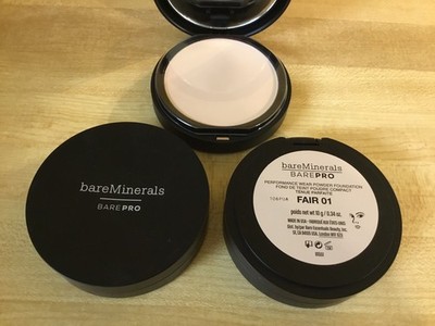 3 BareMinerals BarePro Performance Wear Powder Foundation Fair 01 (new/no Boxes)