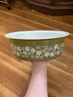 Vintage Pyrex Big Bertha 664 Spring Blossom Green Crazy Daisy Dish - NO LID