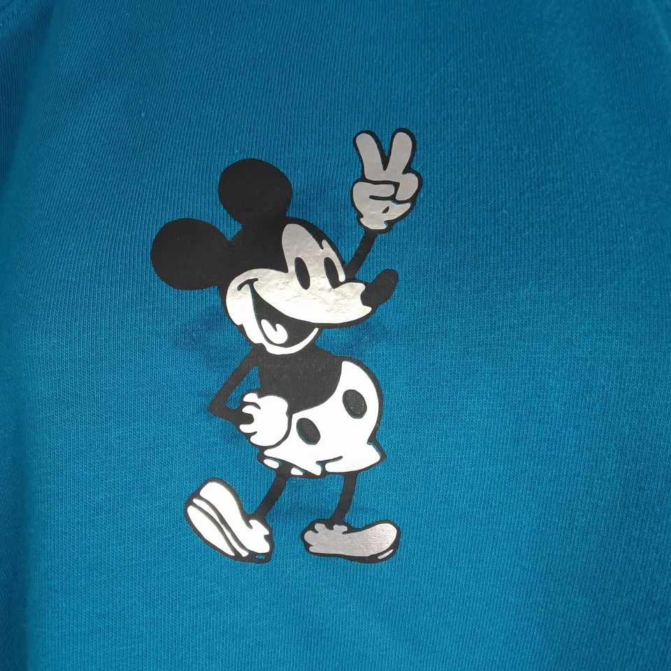 Sudadera gráfica Athletic Works Mickey Mouse para mujer XL (16-18) verde azulado cuello redondo Foto 4 de 4