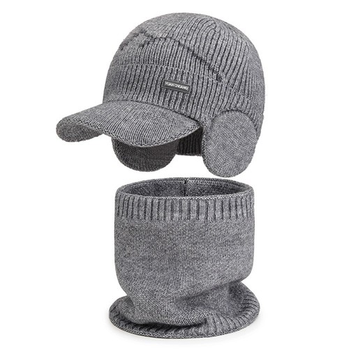 2Pcs Set Thicken Sheep Wool Scarf Plush Winter Autumn Hat with Earflap Couple - Picture 11 of 16
