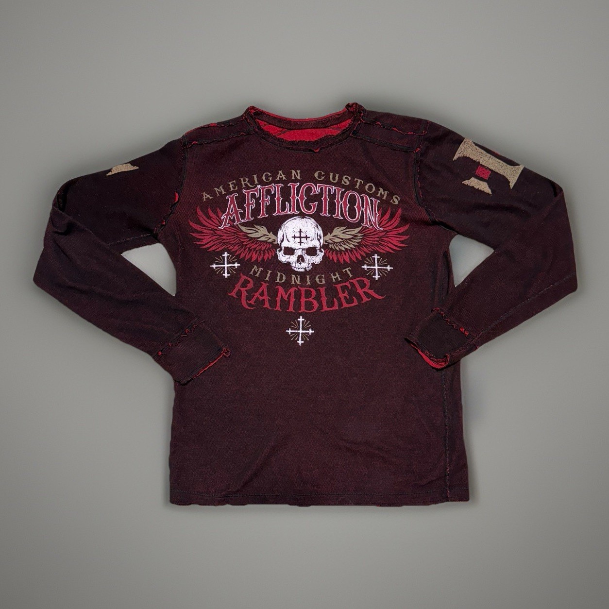 Affliction Midnight Rambler Reversible Thermal Sh… - image 1