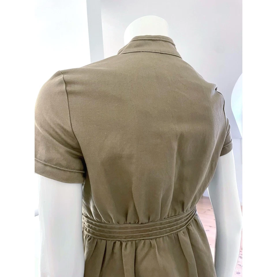 Manoush Military Dress, Khaki Floral Details, Utility Dress, French Designer, 36 - Bild 4 von 4