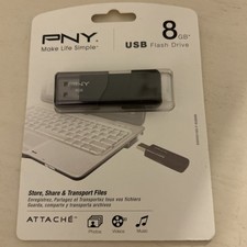 PNY 8GB USB Flash Drive Classic Attache Black New Sealed
