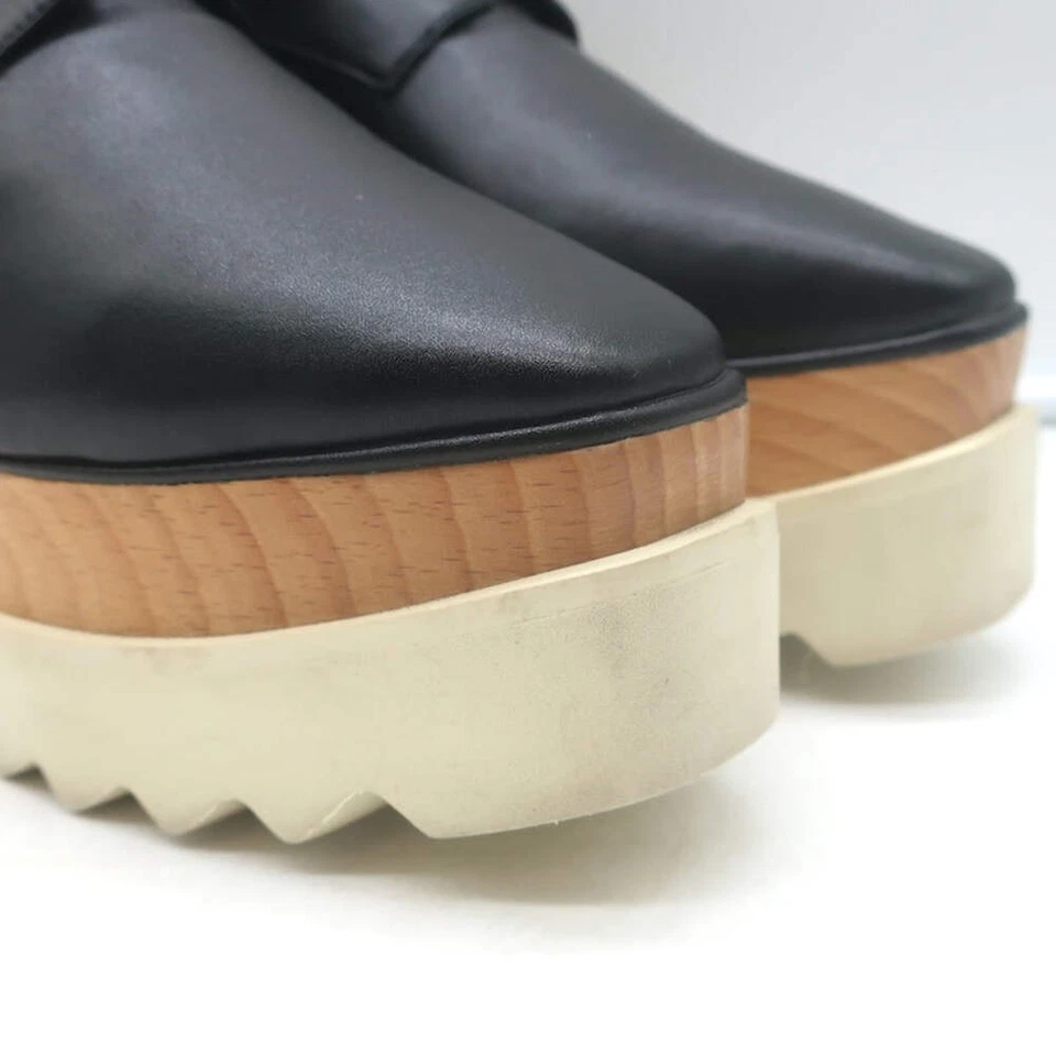 Sapato Stella McCartney Elyse plataforma com cadarço preto couro sintético tamanho 37 - Imagem 2 de 4