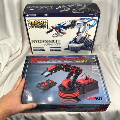 NEW STEM LOT (2) Teach Tech Hydrobot Hydraulic Arm & Robotic Arm Edge (Wireless)