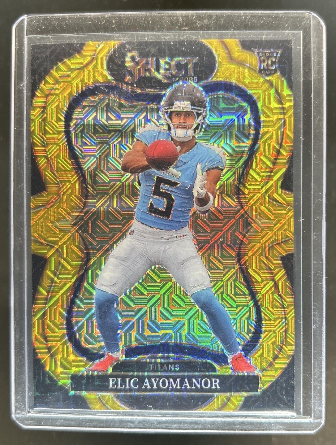 2025 Panini Select Elic Ayomanor Suite Level RC Gold Prizm Rookie #/10 Titans
