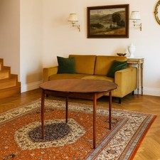 Tavolo Tondo Vintage Trasformabile in Tavolo da Gioco Design Anni 60 Originale