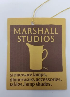 MARSHALL STUDIOS - MARTZ Marshall Studios Gordon Jane Martz pottery hangtag tag lamp table vintage rare
