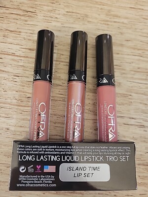 OFRA LONG LASTING LIQUID LIPSTICK TRIO SET ISLAND TIME NEW