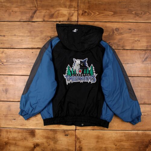 Vintage Logo Athletic Windbreaker Jacket XL 90s Minnesota Timberwolves NBA