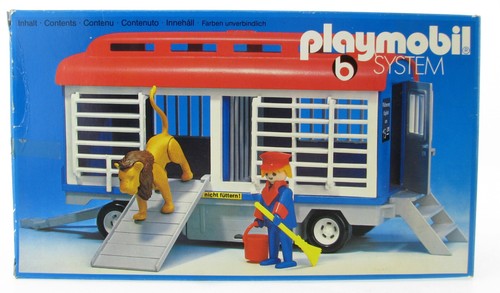 PLAYMOBIL 3514 V1 Zirkuswagen mit Löwe in OVP Box 1979 Circus Raubtier Wagen - Picture 2 of 11
