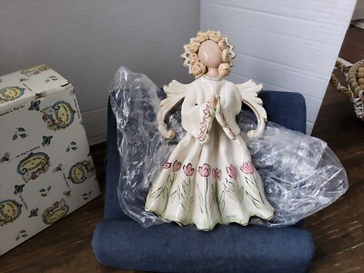Blue Sky Clayworks by Heather Goldminc White Wild Flowers Angel 2002