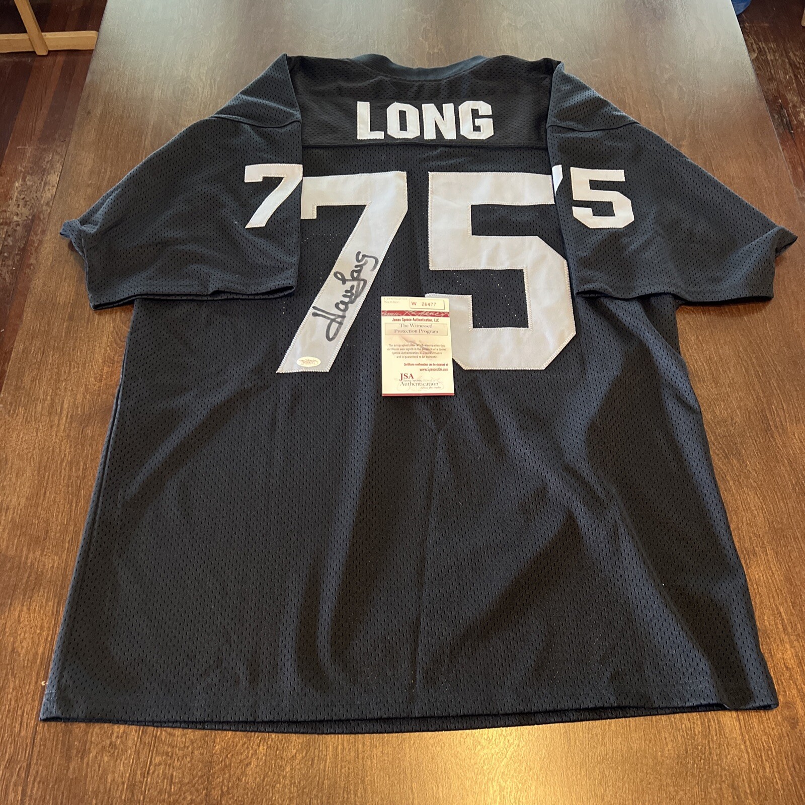 Howie Long Autographed Signed Oakland Raiders Vintage Mesh Custom Jersey JSAW 