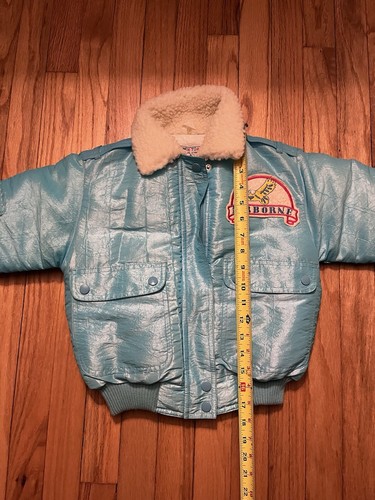 Vintage French Toast Girls Sz 6 Aviator Jacket 1990 Zip And Button Up Blue - Picture 4 of 7
